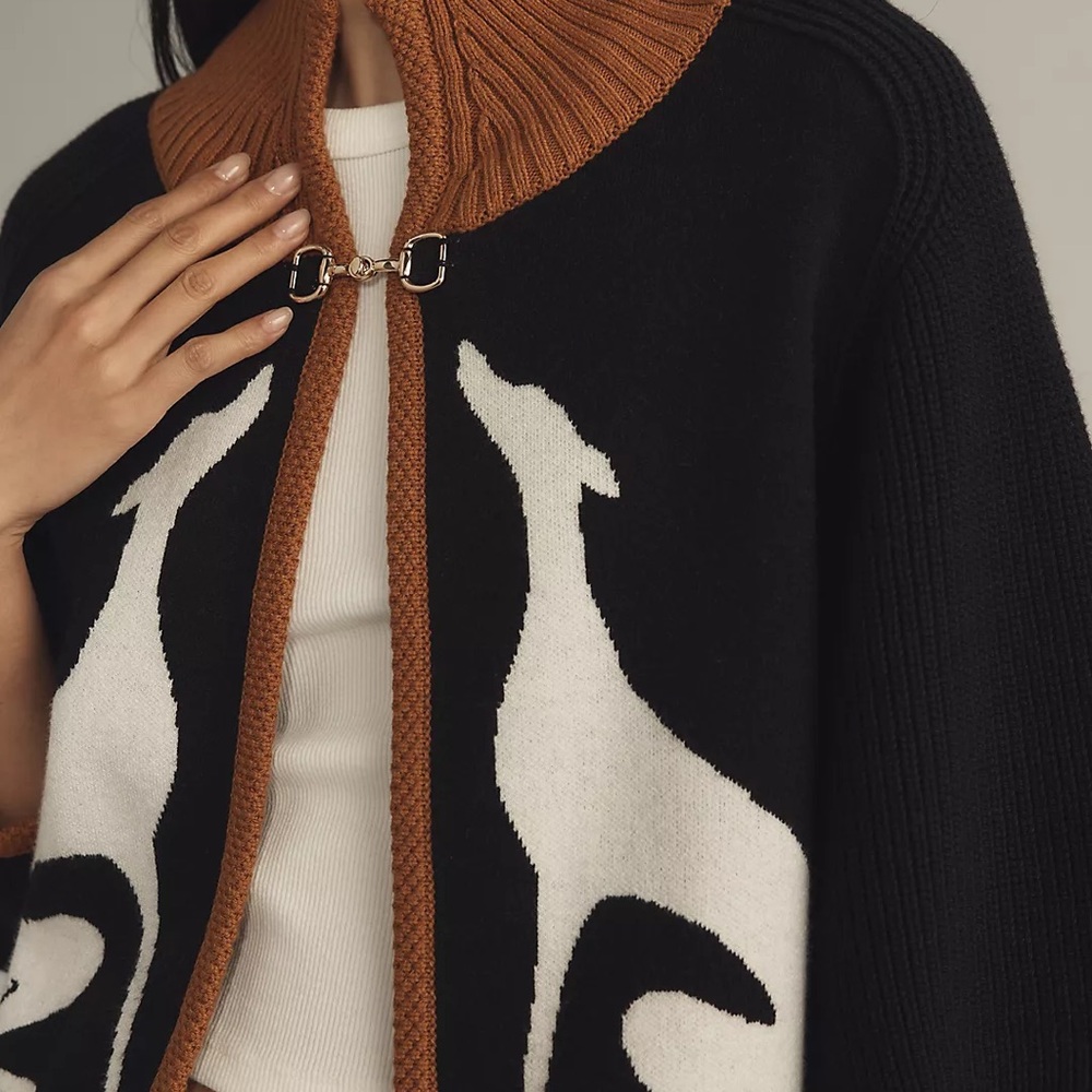 Nwot Maeve cape cardigan Cardigan with Dog Design - Picture 4 of 13